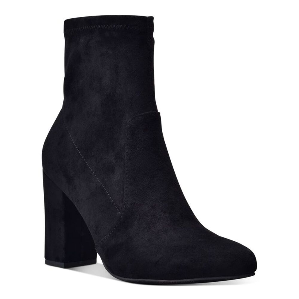 WILD PAIR Womens Black Becci Almond Toe Block Heel Zip-Up Booties 10.5 M